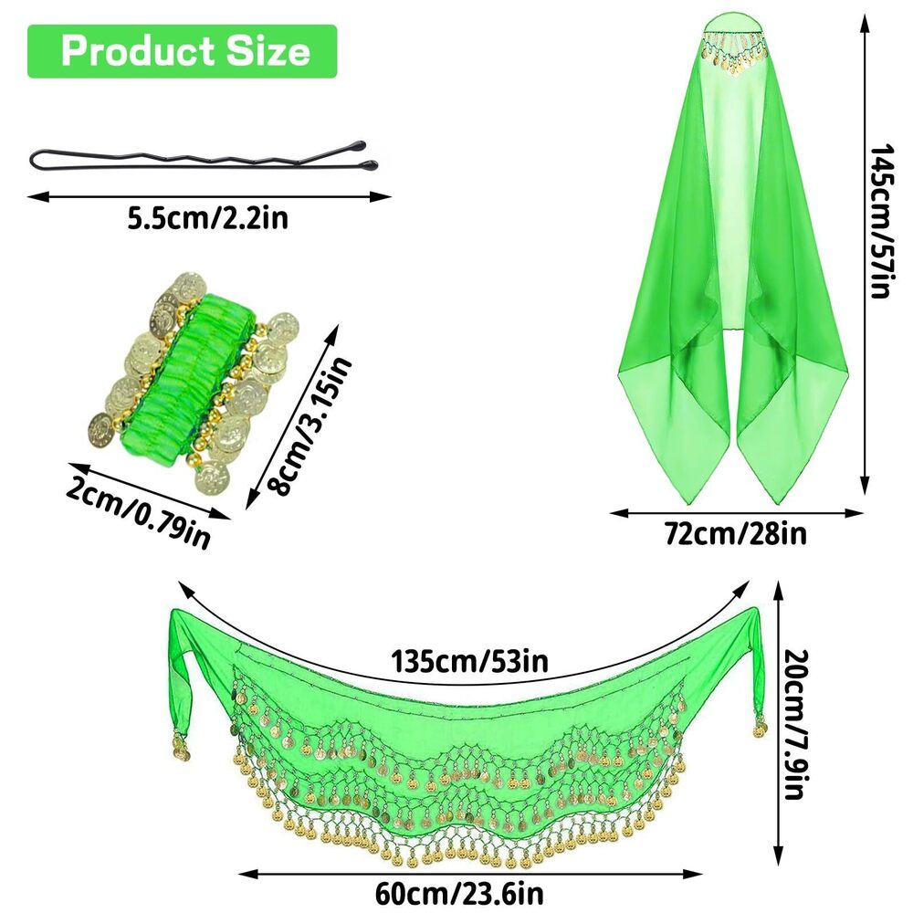 2599 4 Pcs Belly Dance Outfit Sets, Belly Dance C… - image 2